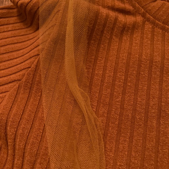 Girls 7/8 Last Leaf Fall Dress Golden Yellow Honey Dress Sheer Ribbed - Picture 5 of 14